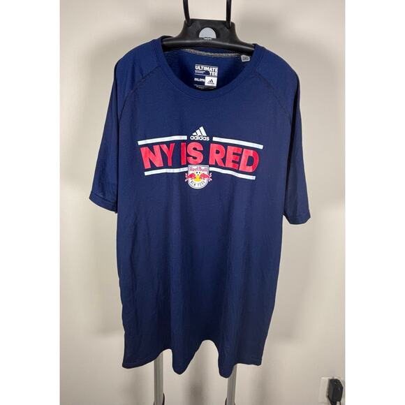 Adidas MLS Soccer New York Red Bulls NY is Red T-Shirt Blue Men's Size 2XL (XXL) - Picture 1 of 7